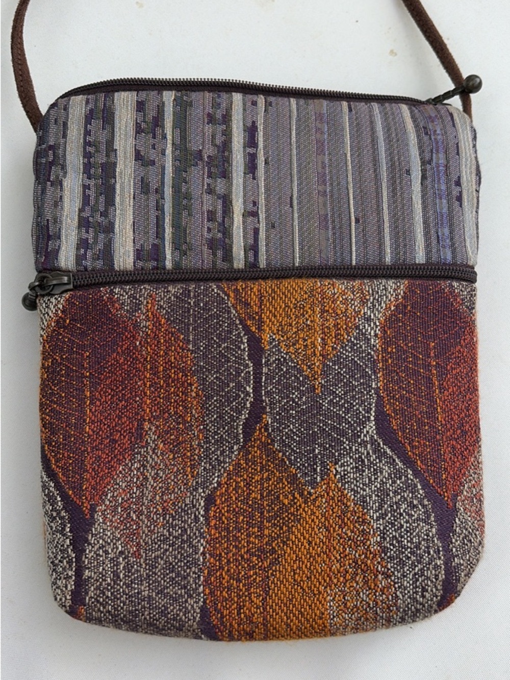 Handwoven Crossbody Bag in Purple and Orange - Women's Woven Shoulder Purse